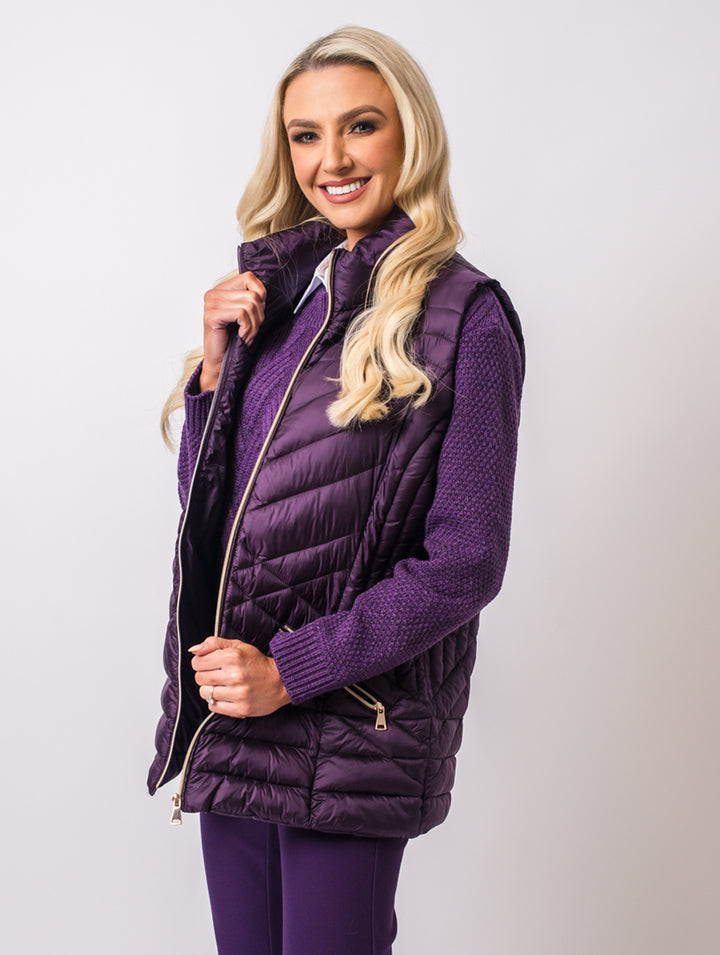 Luxury Gilet - Damson