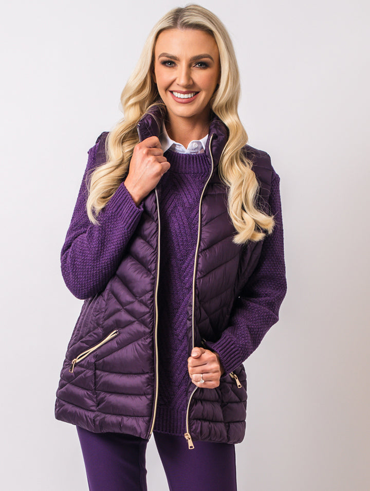 Luxury Gilet - Damson