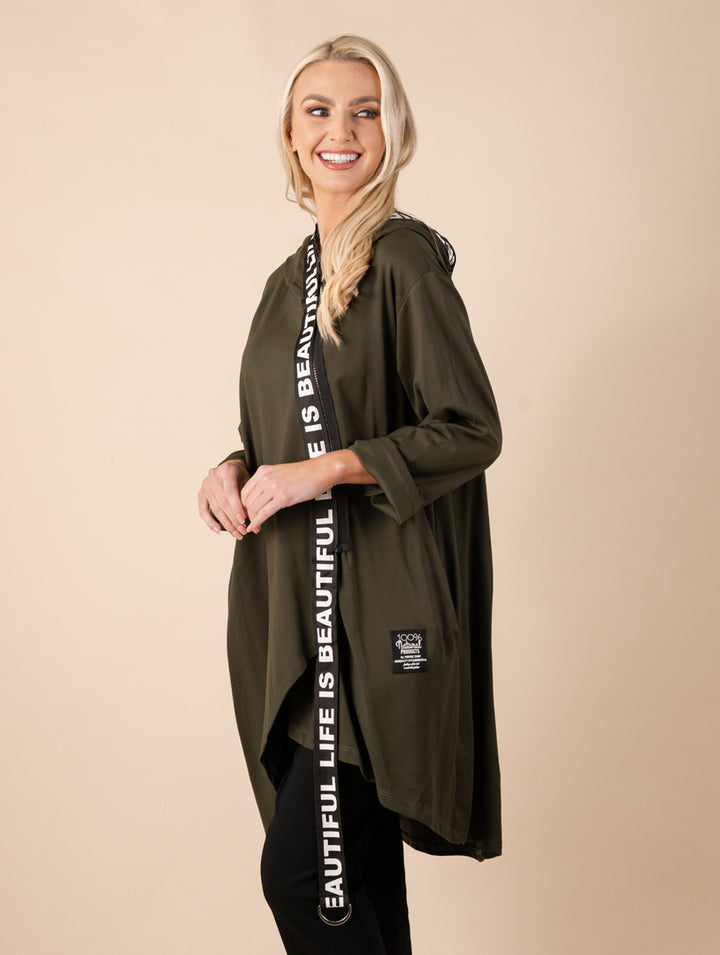 Zip Cardigan - Khaki