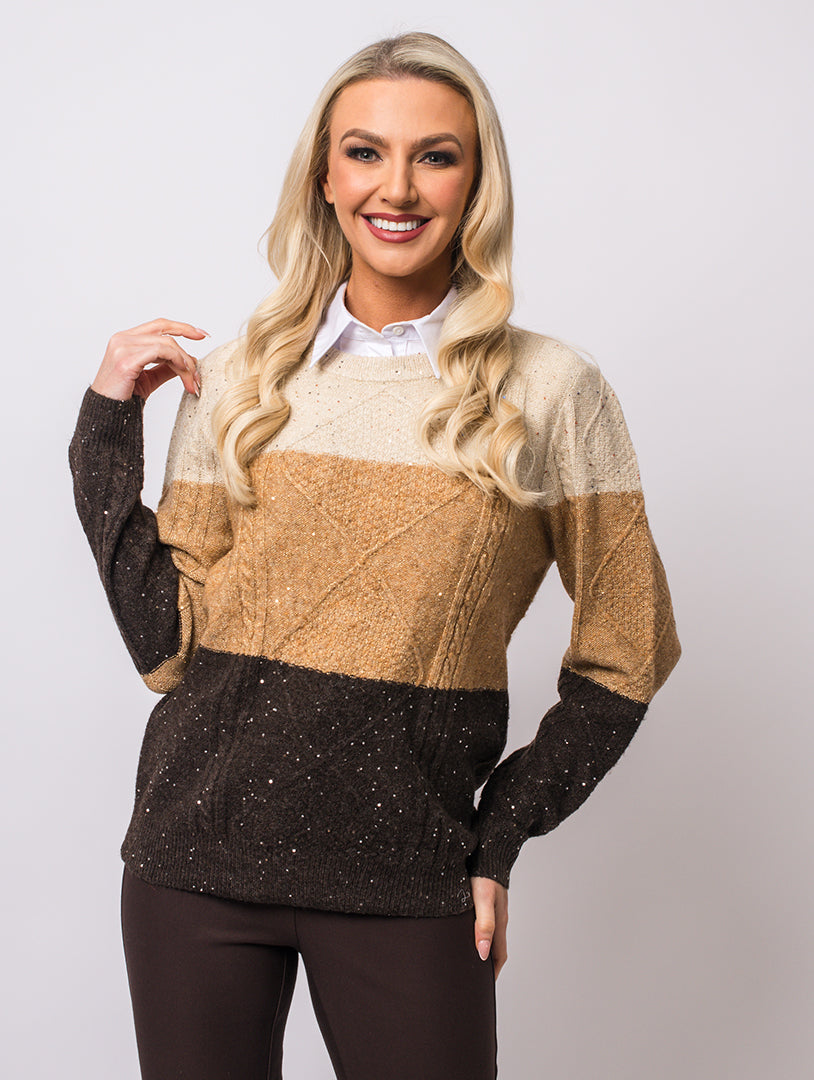 Diamonte Knit - Chocolate Multi
