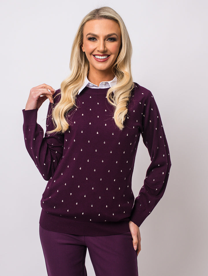 Diamonte Knit - Mulberry
