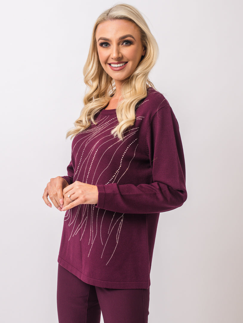 Diamonte Jumper - Wine