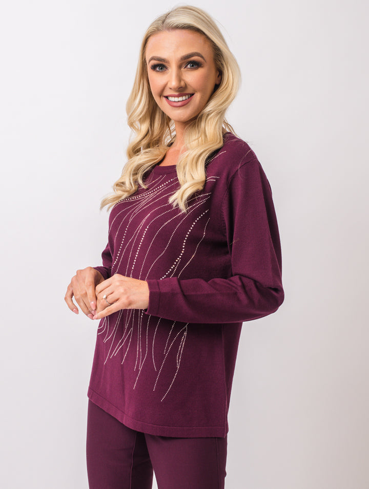 Diamonte Jumper - Wine