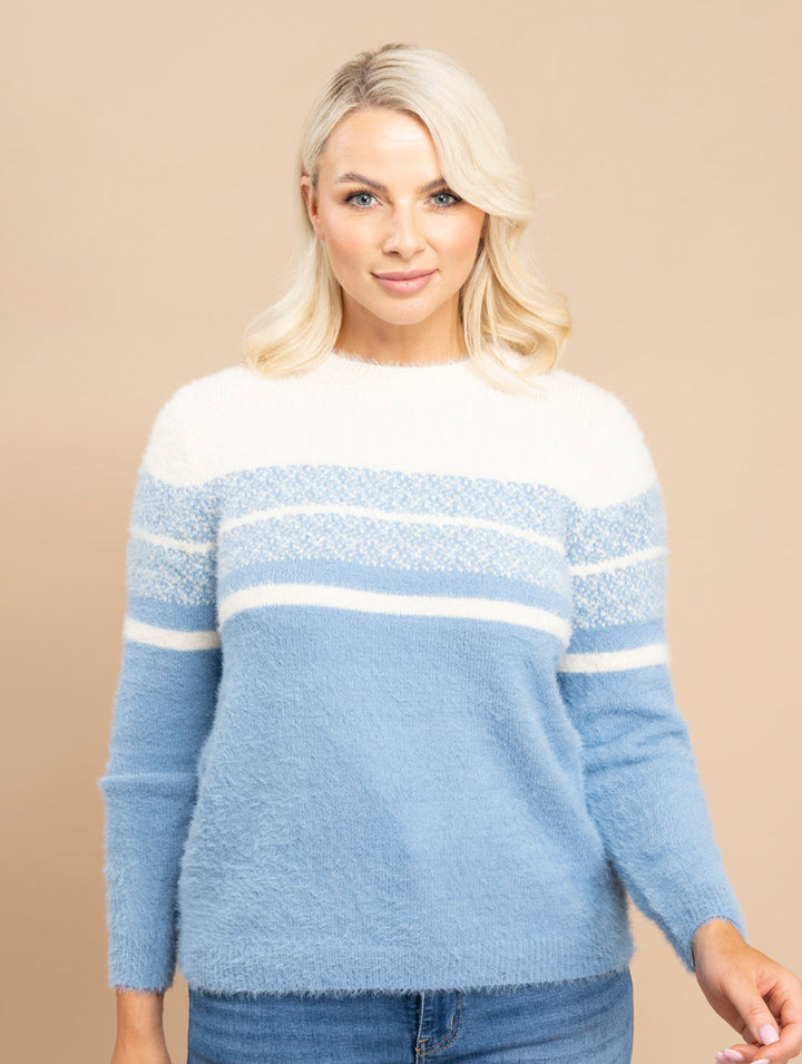 Fluffy Cardigan - Blue Multi