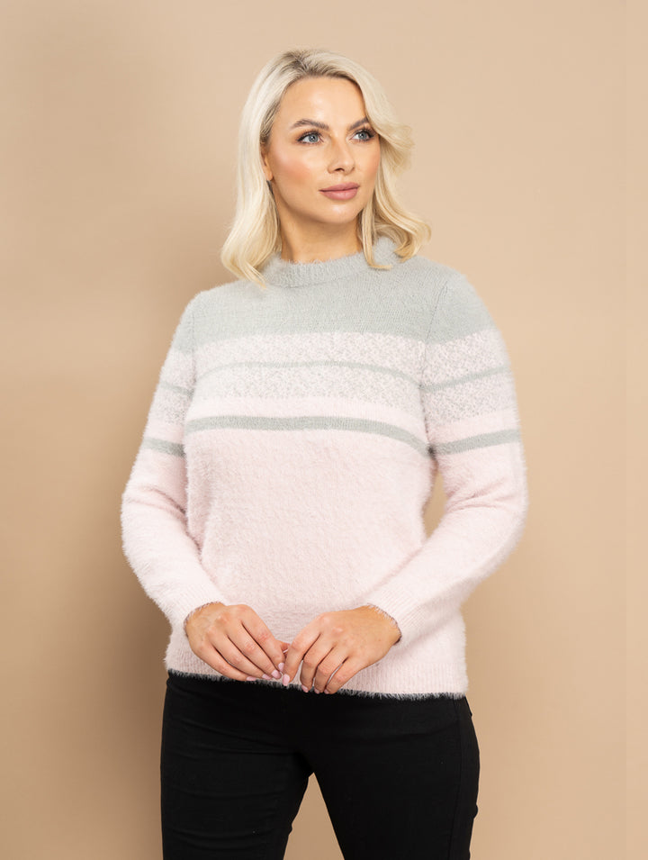 Fluffy Cardigan - Pink Multi