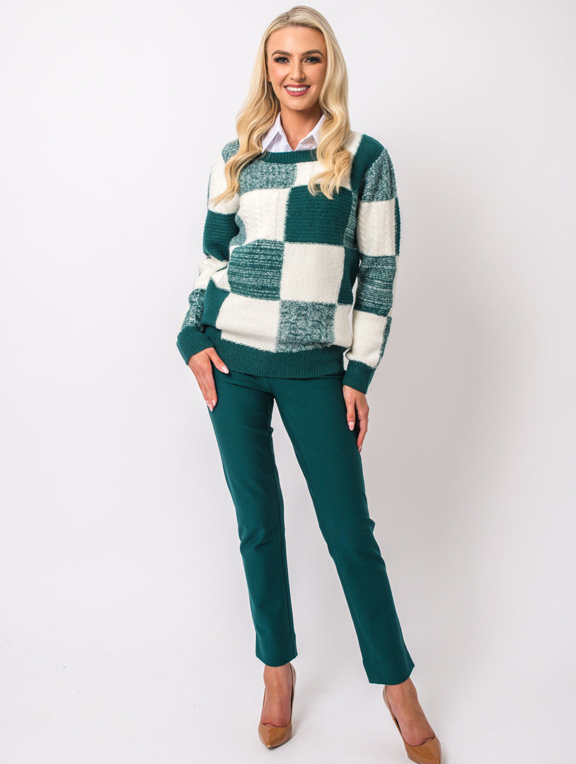 Squares Jumper - Teal