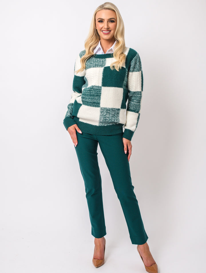 Squares Jumper - Teal