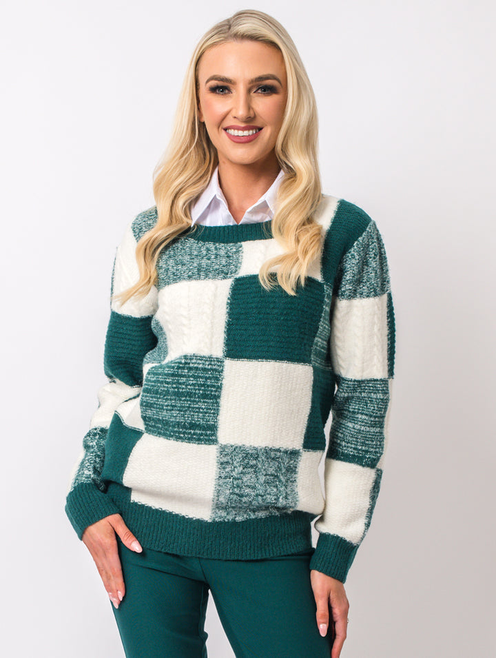 Squares Jumper - Teal