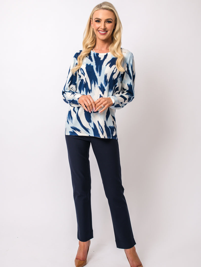 Printed Knitwear - Navy Multi