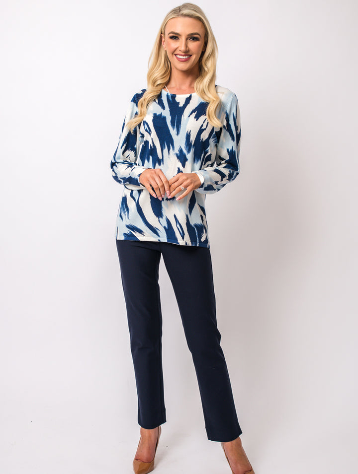 Printed Knitwear - Navy Multi