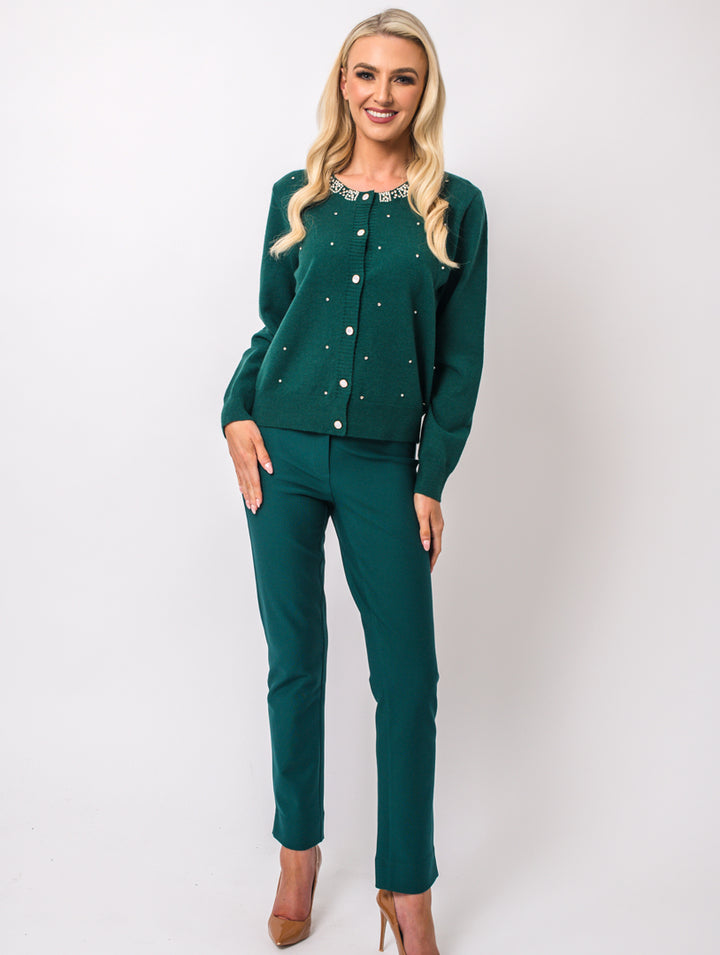 Beaded Cardigan - Teal