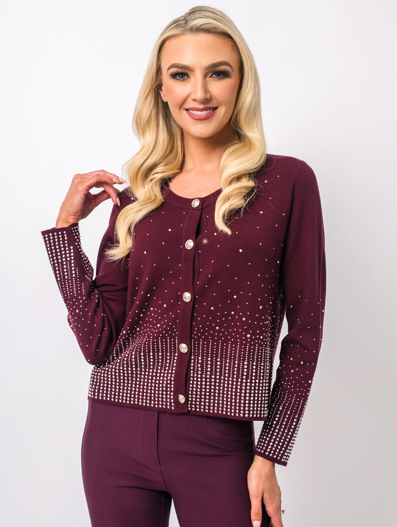 Diamonte Cardigan - Wine