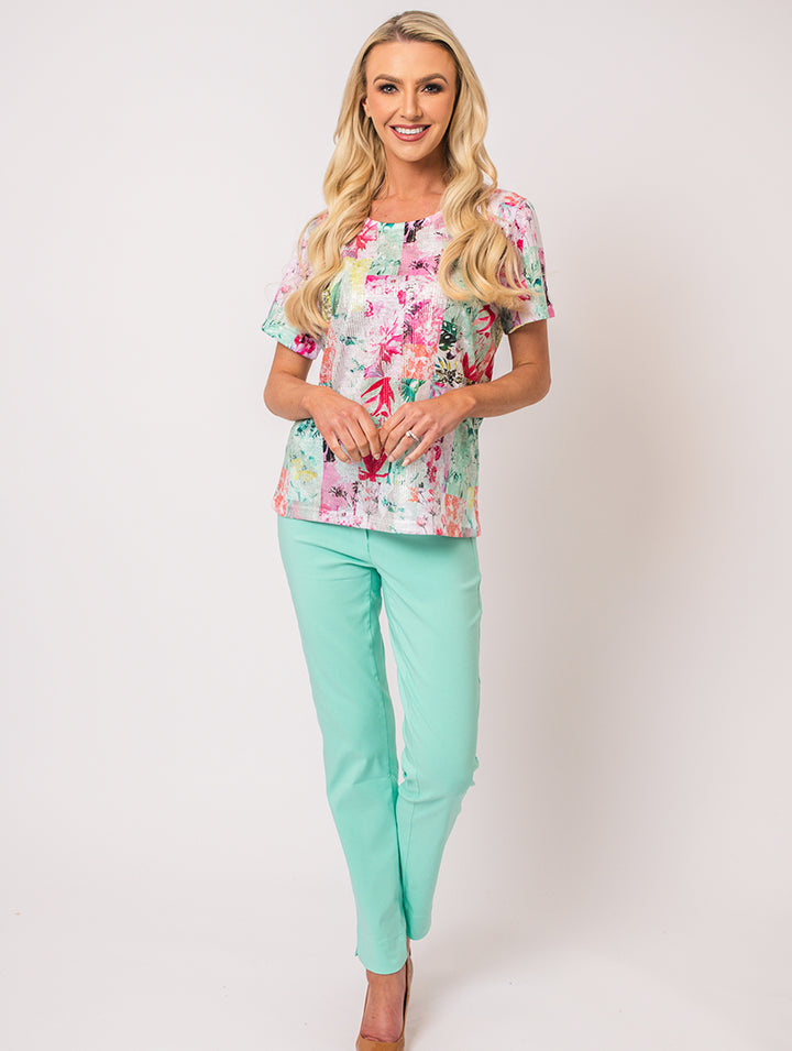 Diamonte Top - Cerise