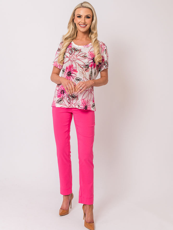 Diamonte Top - Cerise Multi