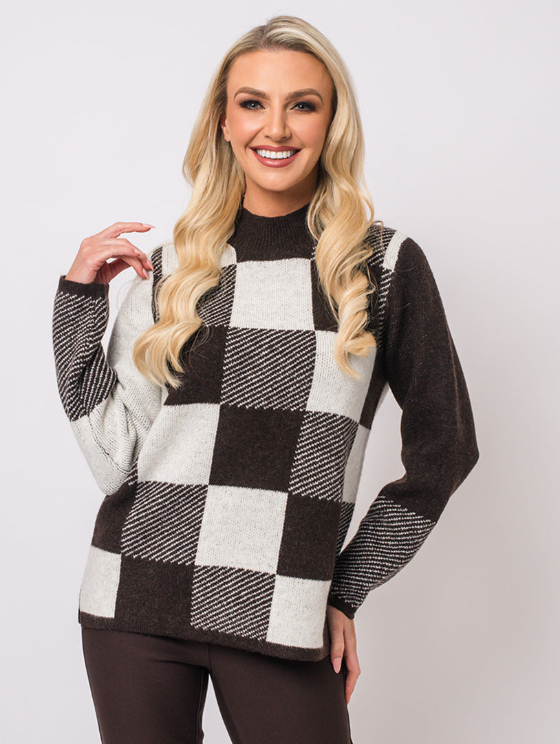 Squares Knit - Chocolate Multi