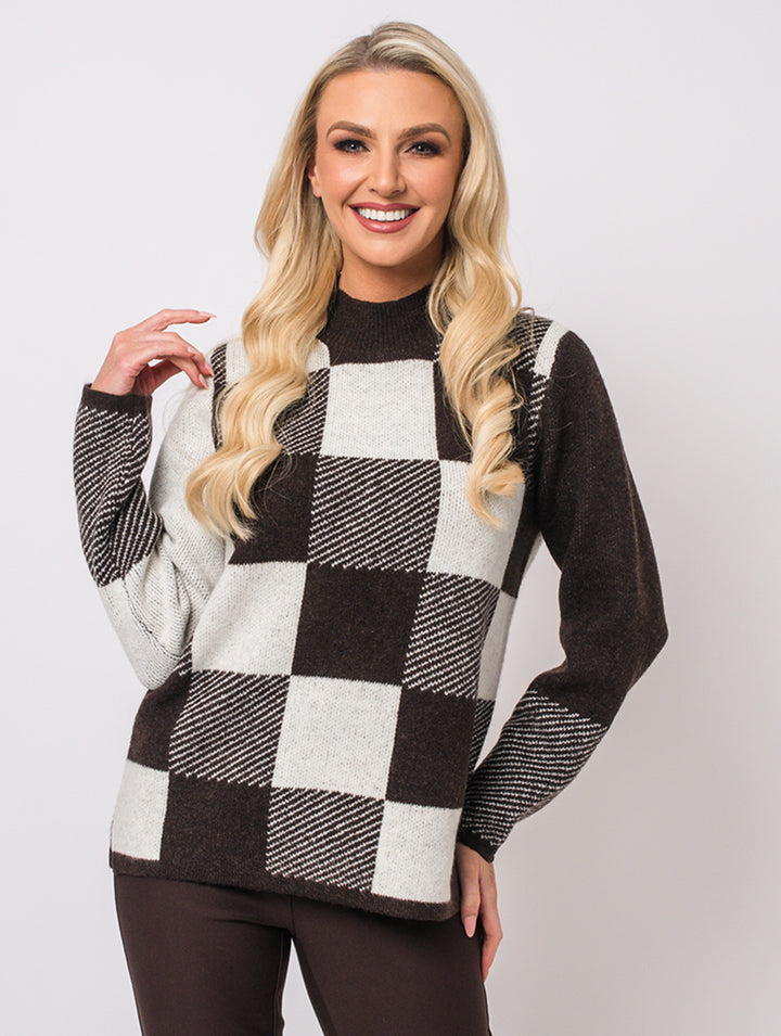 Squares Knit - Chocolate Multi