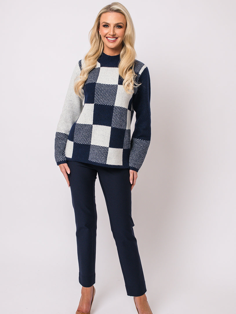 Squares Knit - Navy Multi