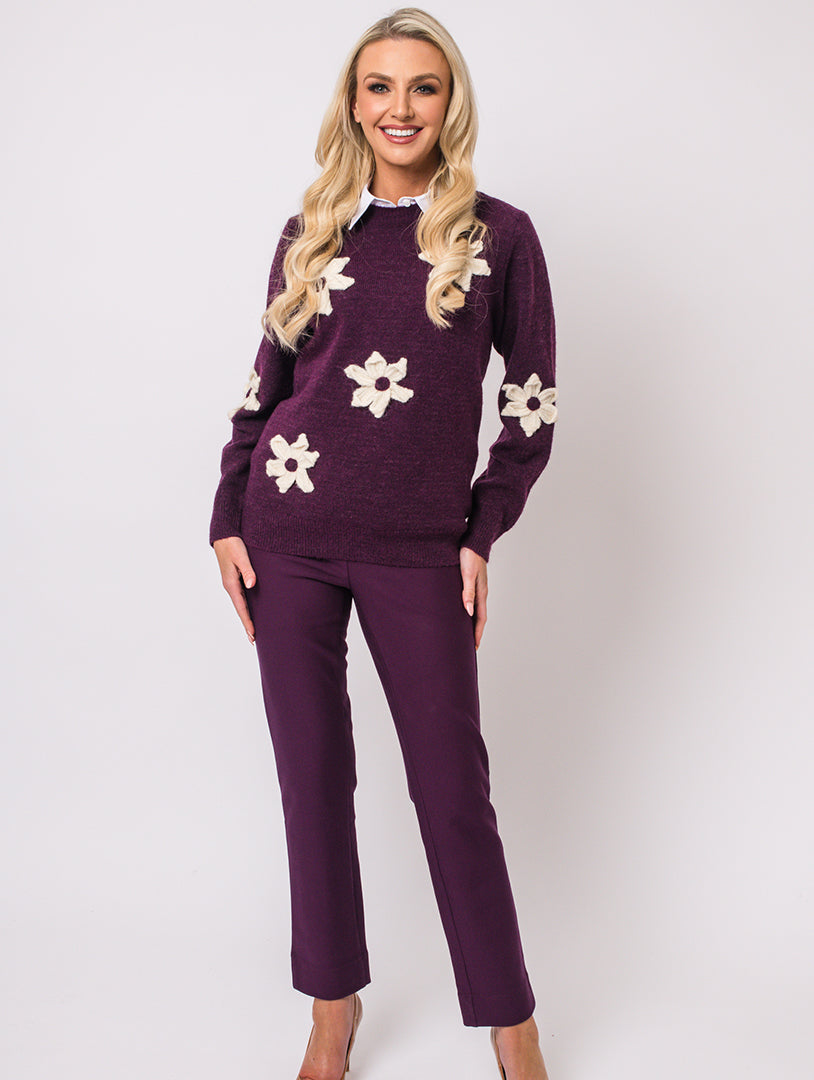 Flower Knit - Mulberry