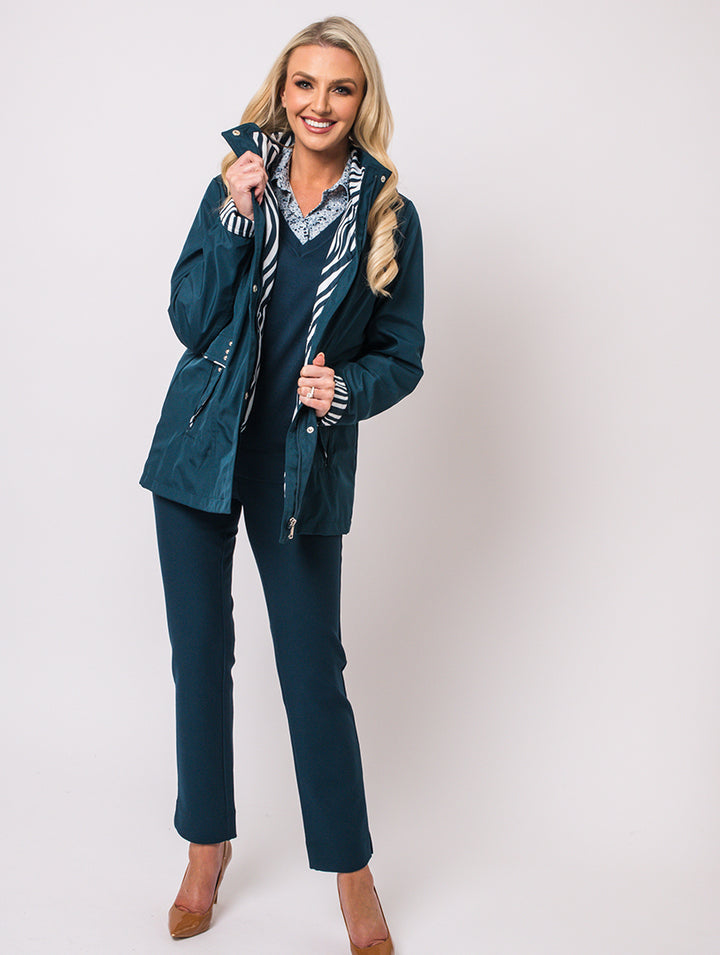 Detachable Hood Jacket - Peacock