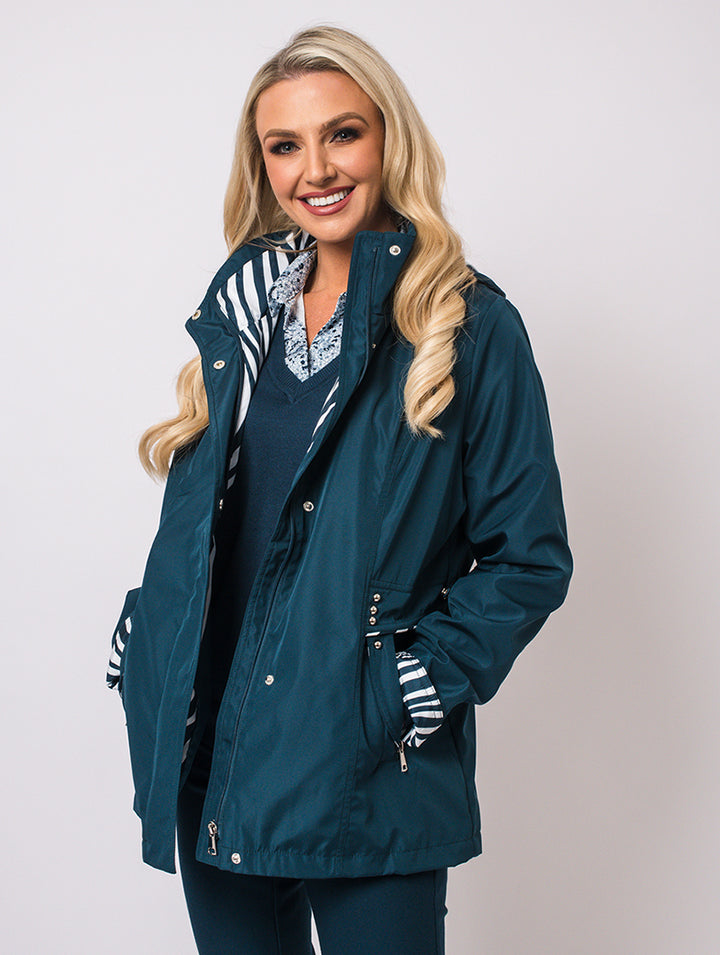 Detachable Hood Jacket - Peacock