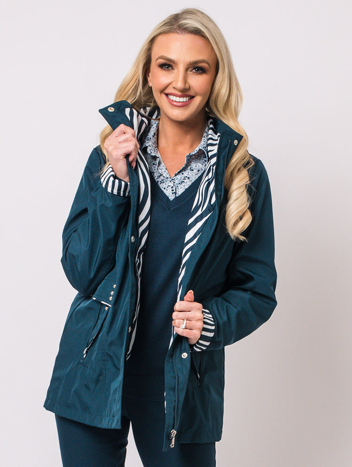 Detachable Hood Jacket - Peacock