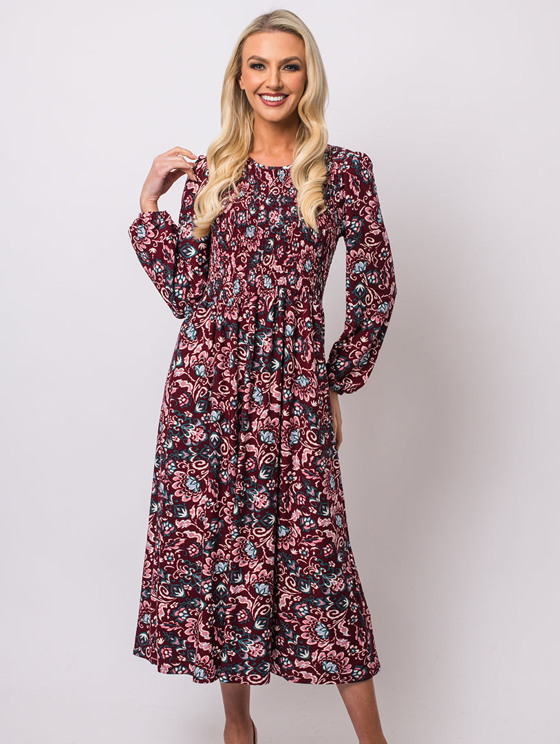 Print Dress - Berry