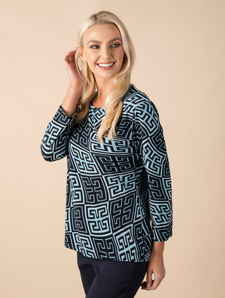 Round Neck Top - Teal