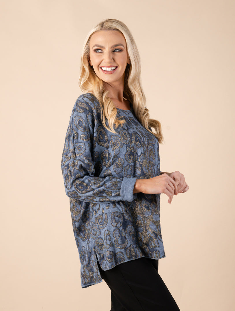 Foil Top - Denim