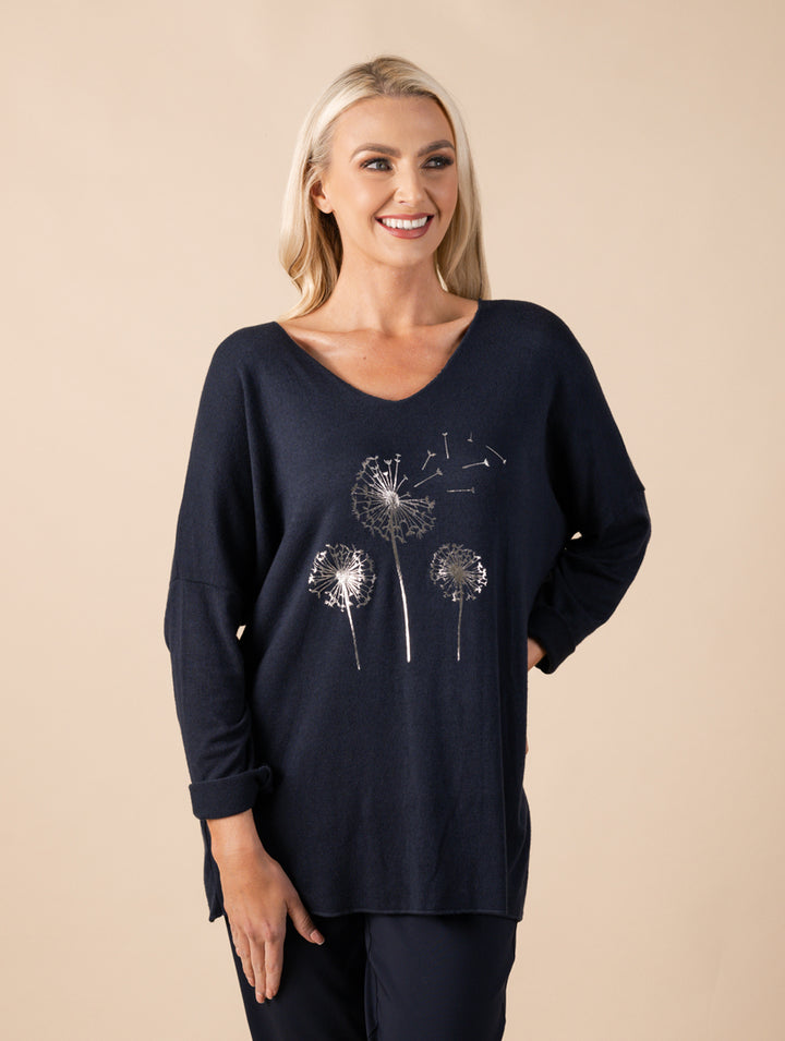 Daisy Top - Navy
