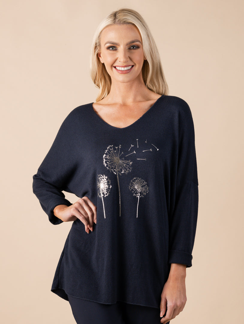 Daisy Top - Navy