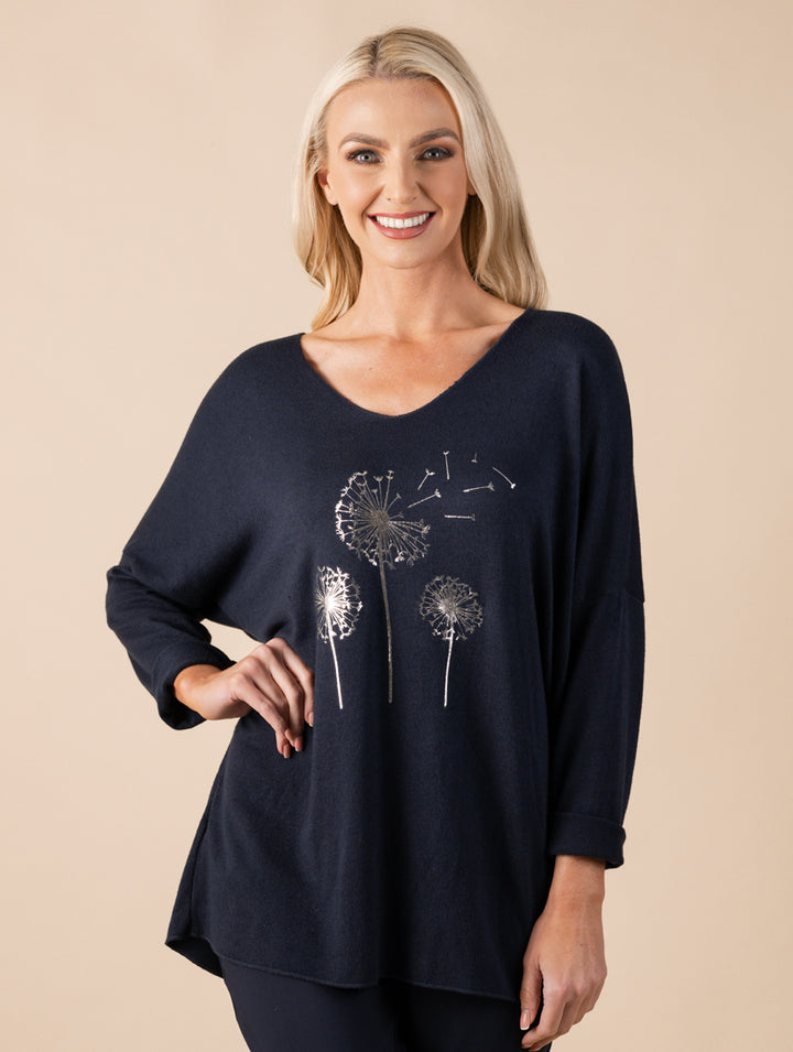 Daisy Top - Navy