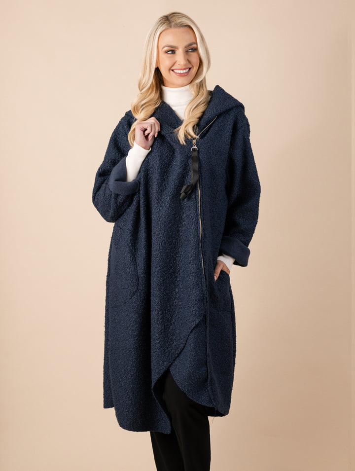 Angle Zip Coat - Dark Navy