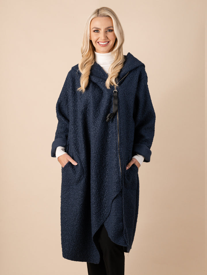 Angle Zip Coat - Dark Navy