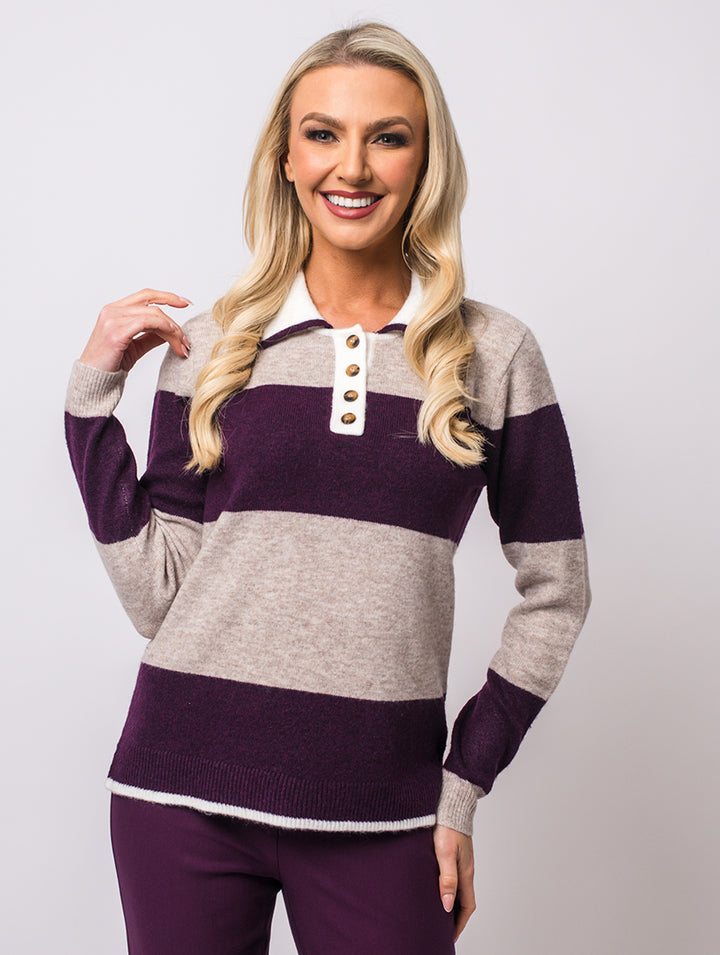 Stripe Knit - Magenta Multi