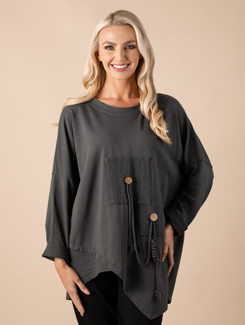 Tie Top - Grey