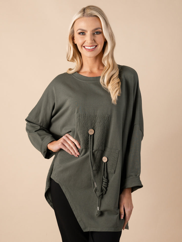 Tie Top - Khaki