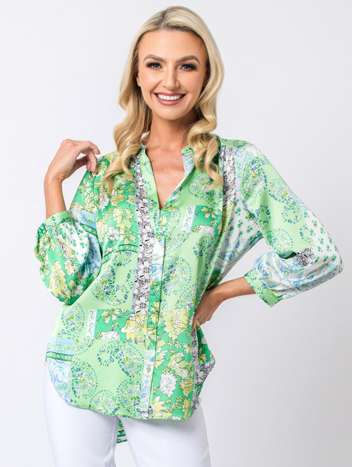 Print Blouse - Jade Multi