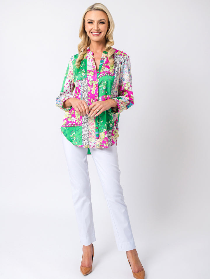 Print Blouse - Cerise Multi