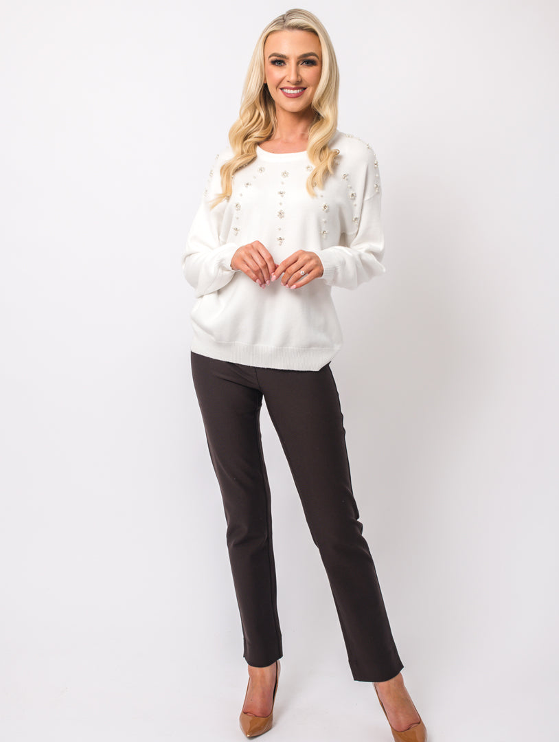 Pearl Flower Jumper - Ivory