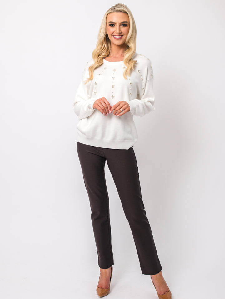 Pearl Flower Jumper - Ivory