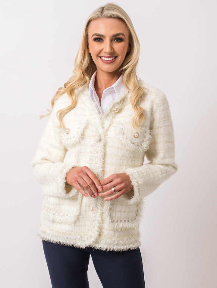 Pearl Glitter Jacket - Ivory