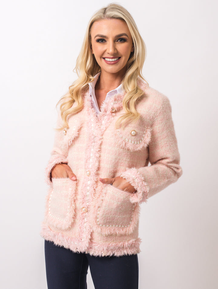 Pearl Glitter Jacket - Pink