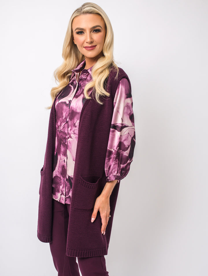 Print Blouse - Wine