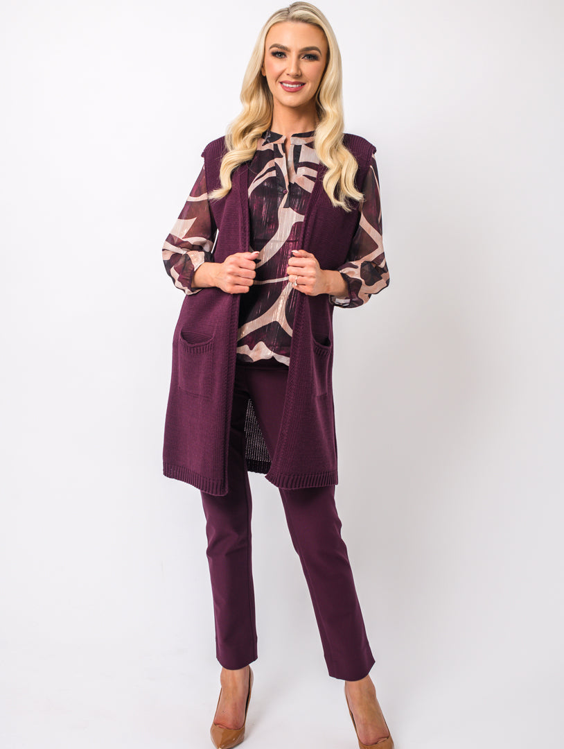 Lined Blouse - Wine