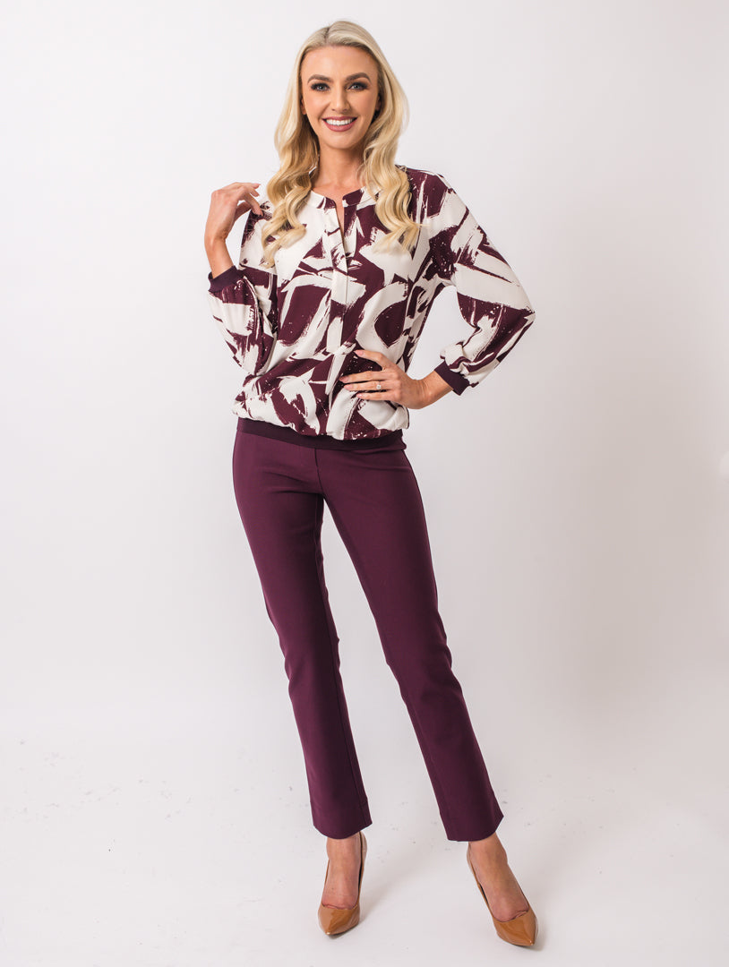 Elastic Hem Top - Wine