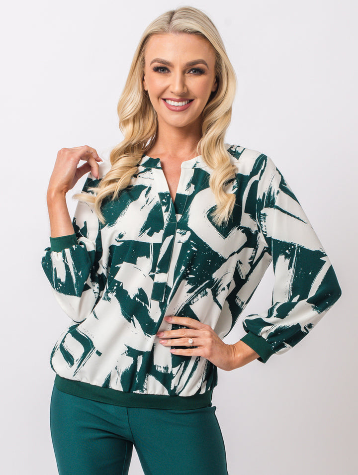 Elastic Hem Top - Teal