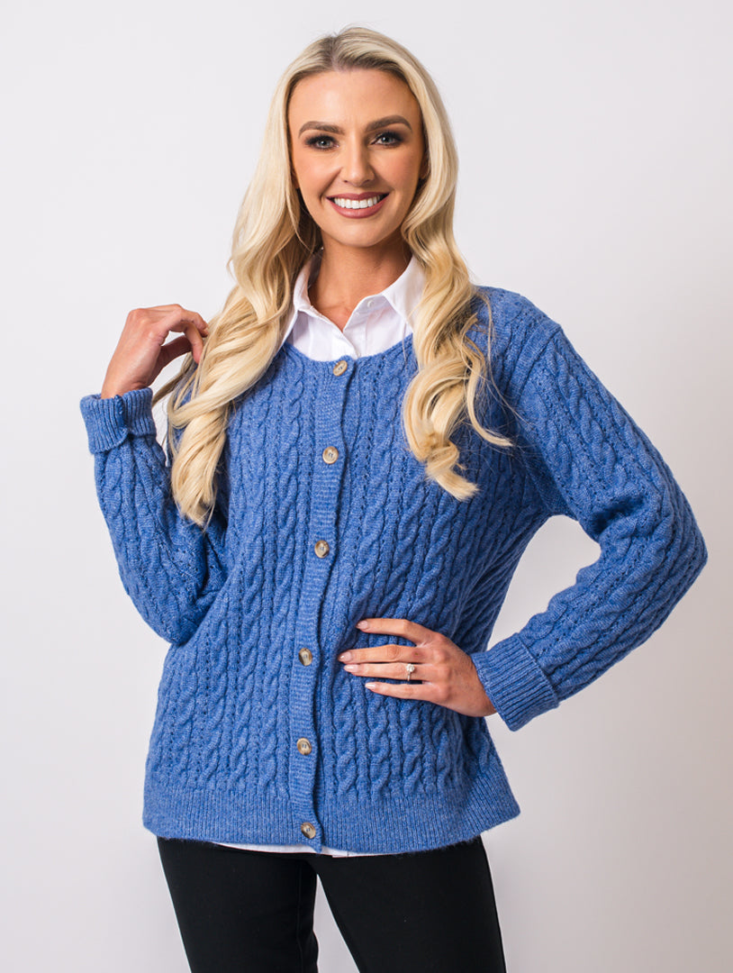 Cable Cardi - Cobalt