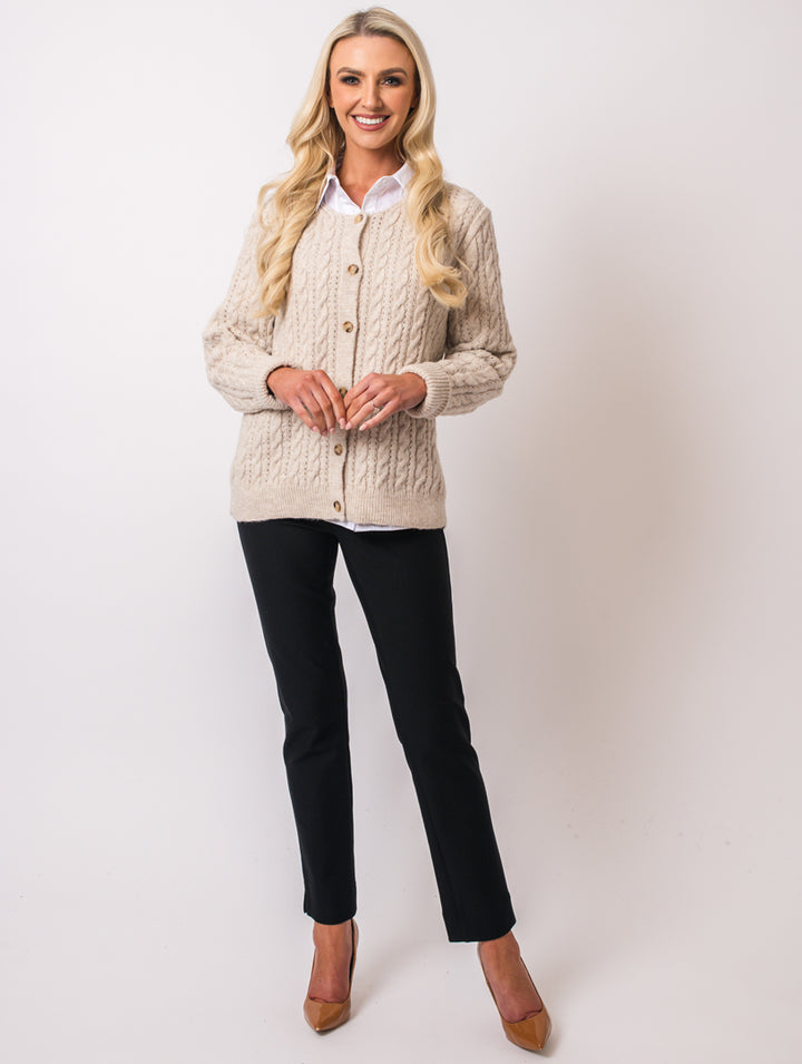 Cable Cardi - Stone