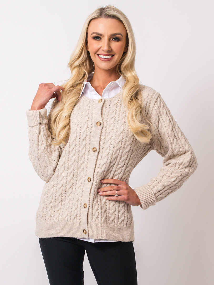 Cable Cardi - Stone