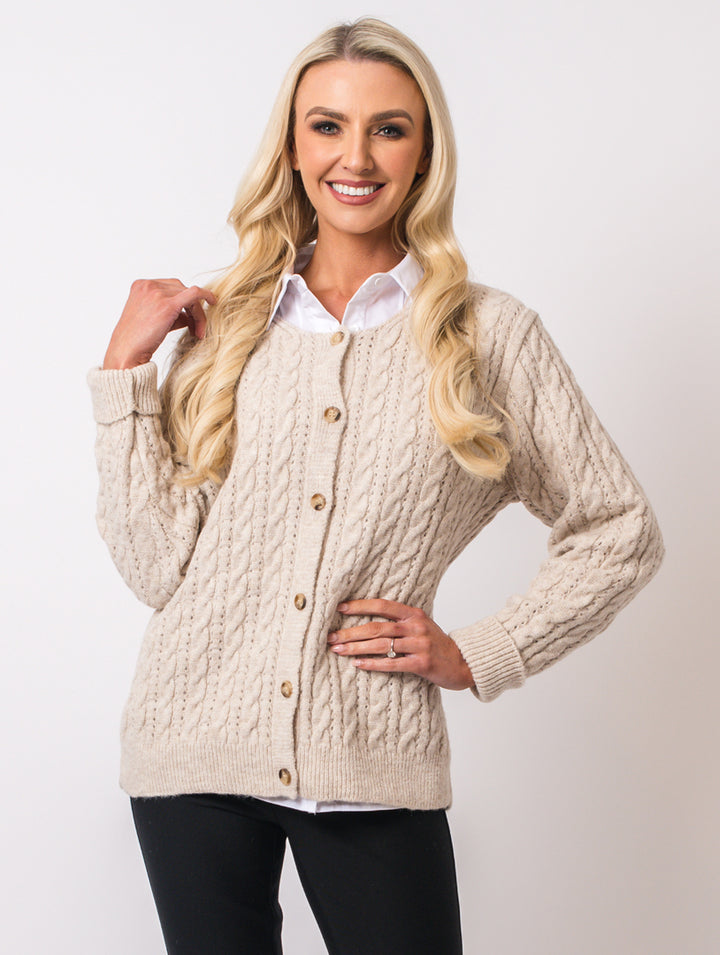 Cable Cardi - Stone